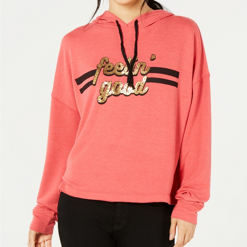 Juniors Feelin' Good Graphic Hoodie